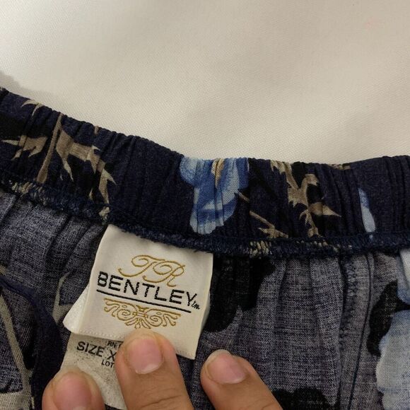 Vintage TR Bentley 90s floral Skirt size XL BLUE FLORAL RAYON SKIRT SUMMER WEAR - Picture 6 of 8